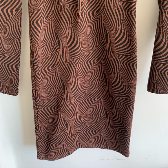 ZARA BROWN JACQUARD MINI DRESS - Picture 9 of 10